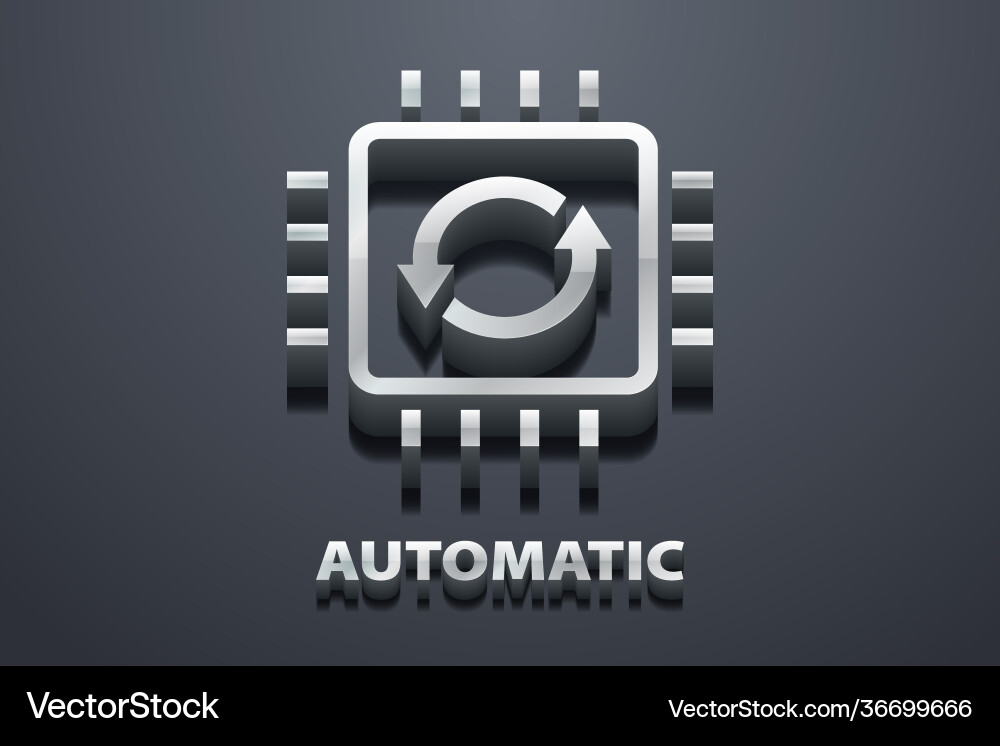 Automatic icon 3d vector image