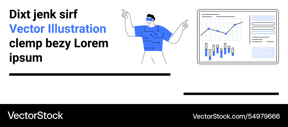 Business data presentation with graphs Vector Image