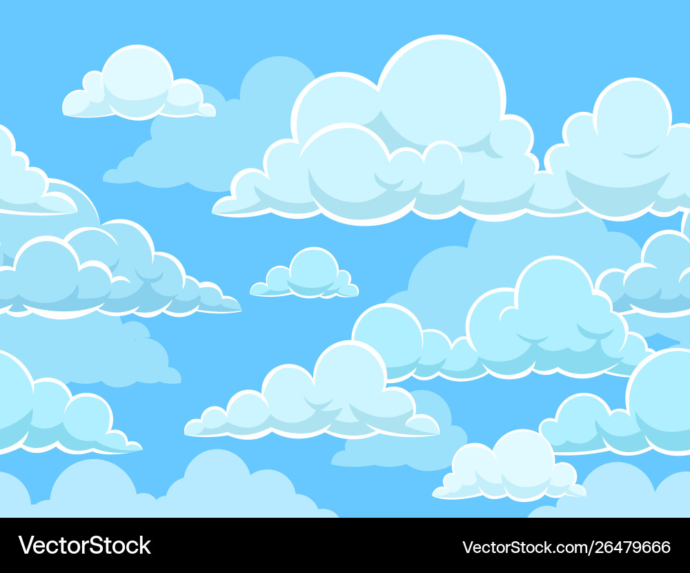 Cartoon Cloudscape Background Vector Image