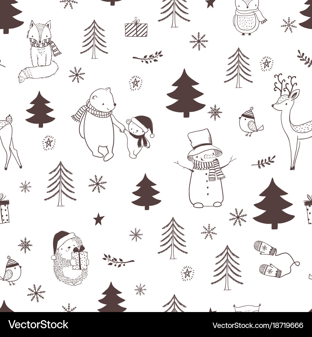 Christmas seamless pattern Royalty Free Vector Image