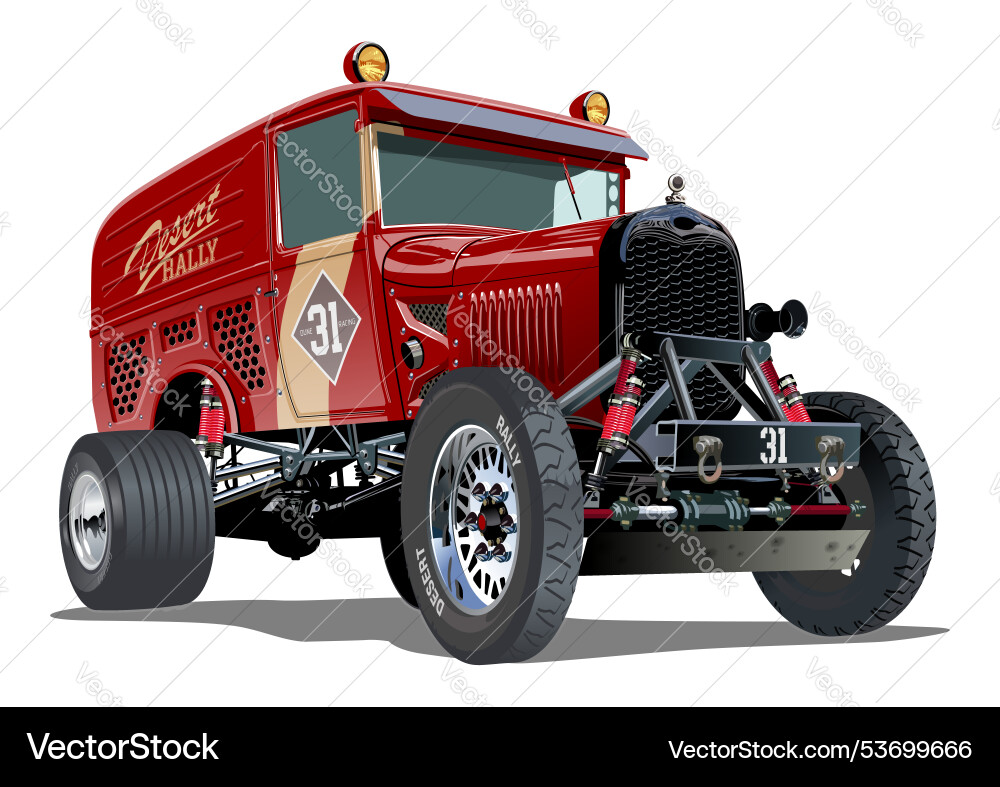 Custom fiction retro race truck concept Custom fiction retro race truck concept vector image