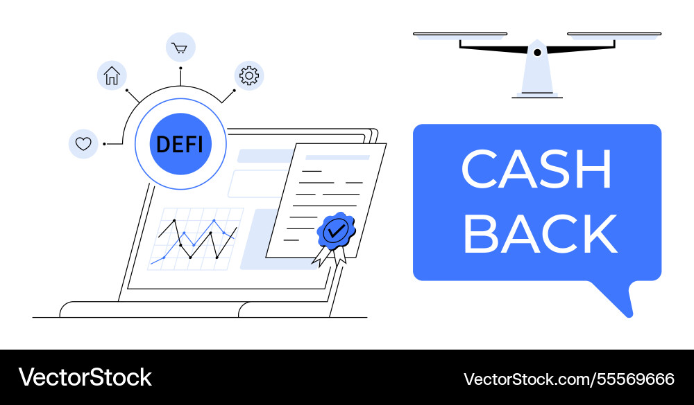 Defi concept with financial graph certification Defi concept with financial graph certification vector image
