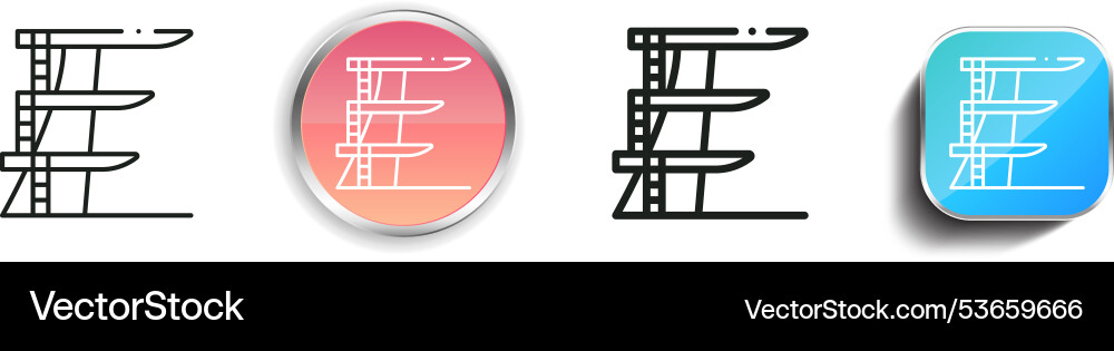 Diving platform icon thin linear regular vector image