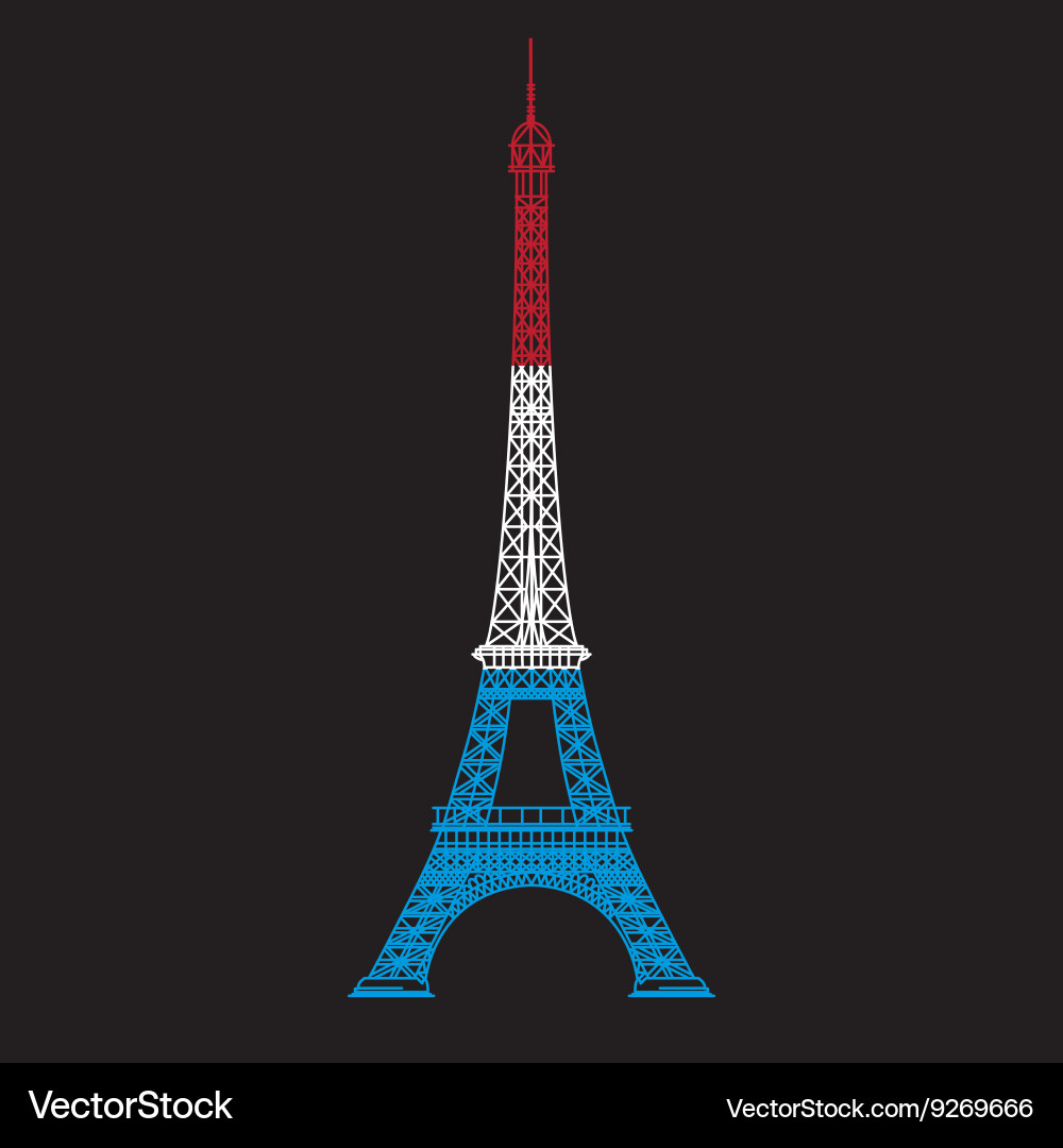 Eiffel Tower Line Art vector image