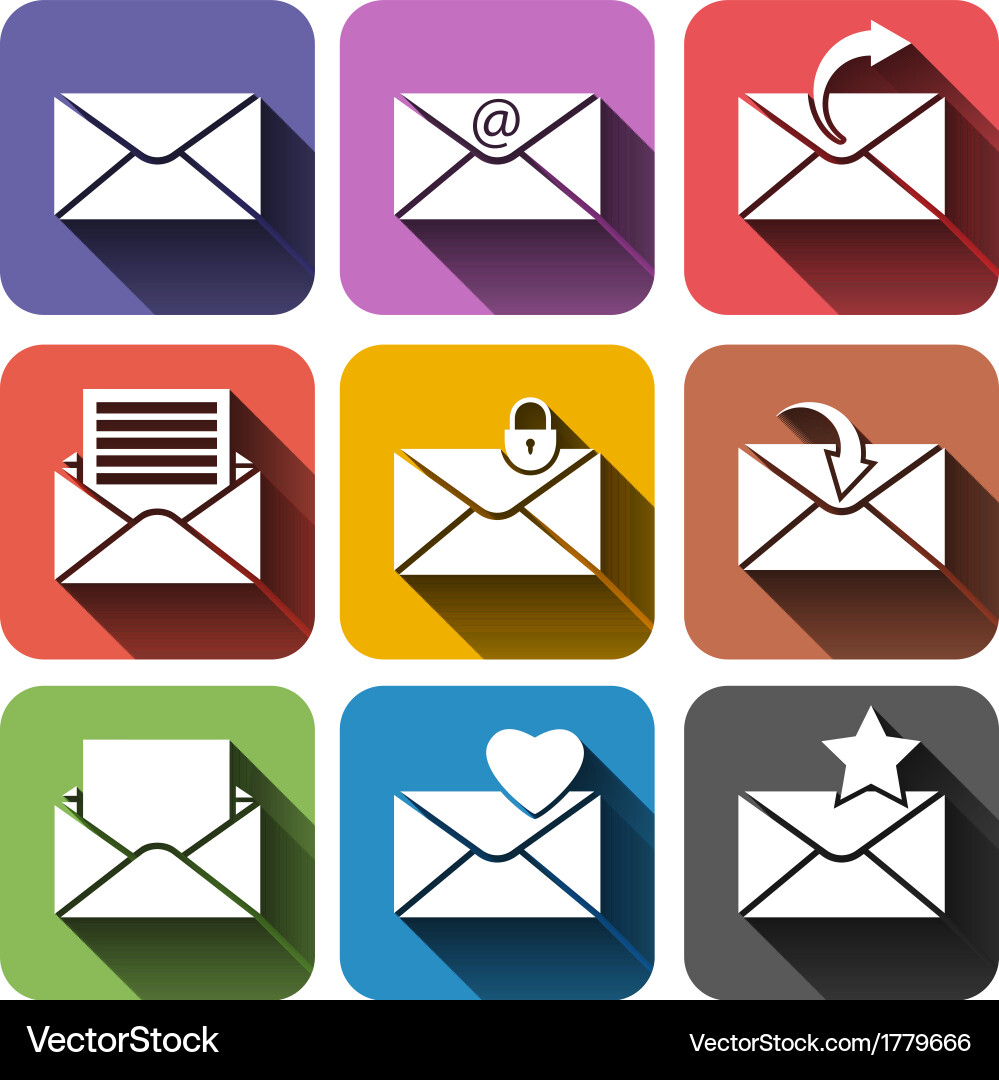 Flat icons for web and mobile vector image