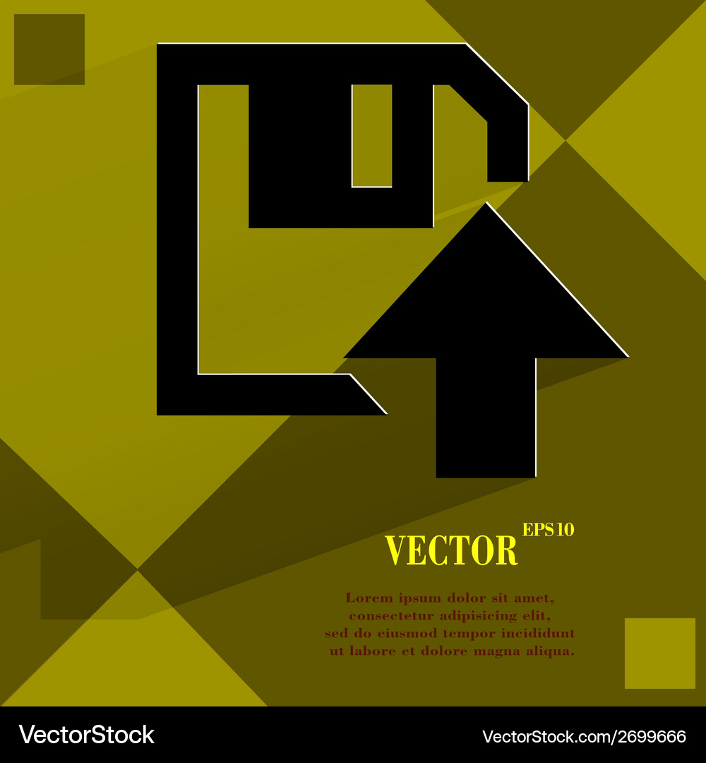 Floppy disk upload flat modern web design Vector Image