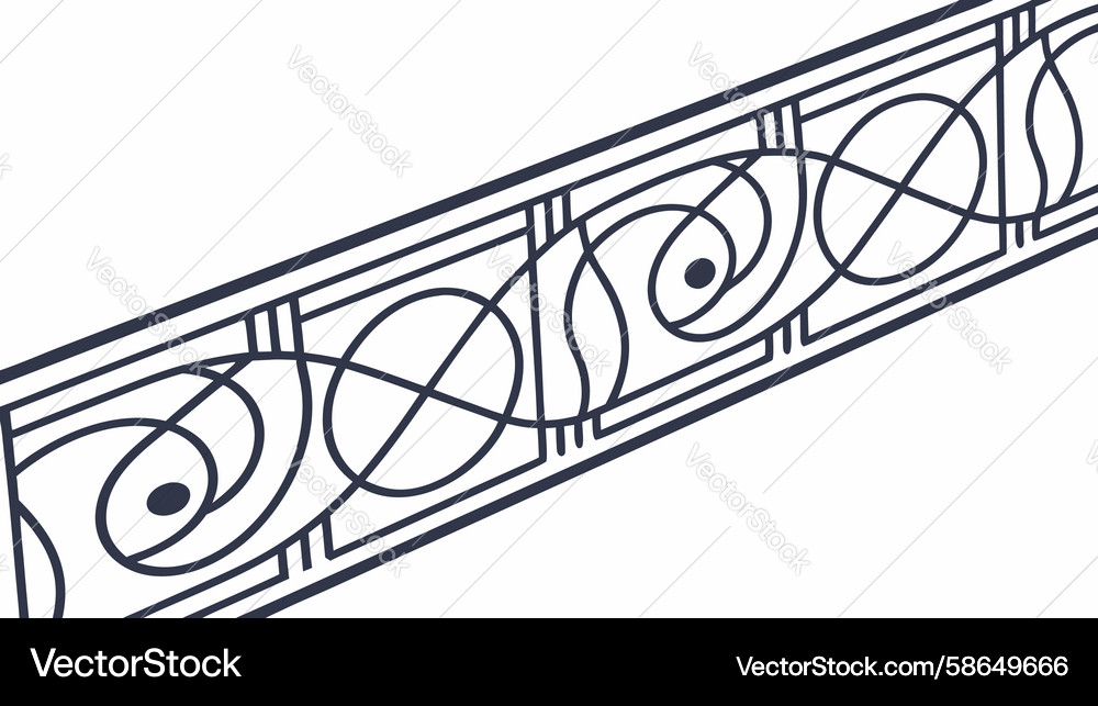 Geometric circles and lines pattern border design Vector Image