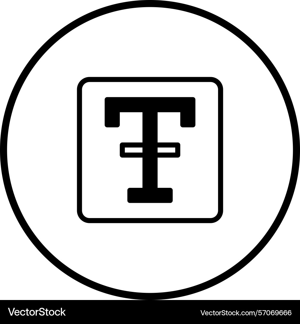 Text tool icon in simple line style represents vector image