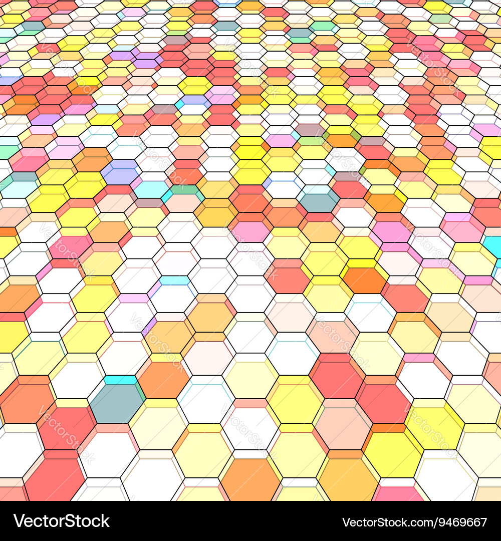 Abstract background with colorful hex polygons Vector Image