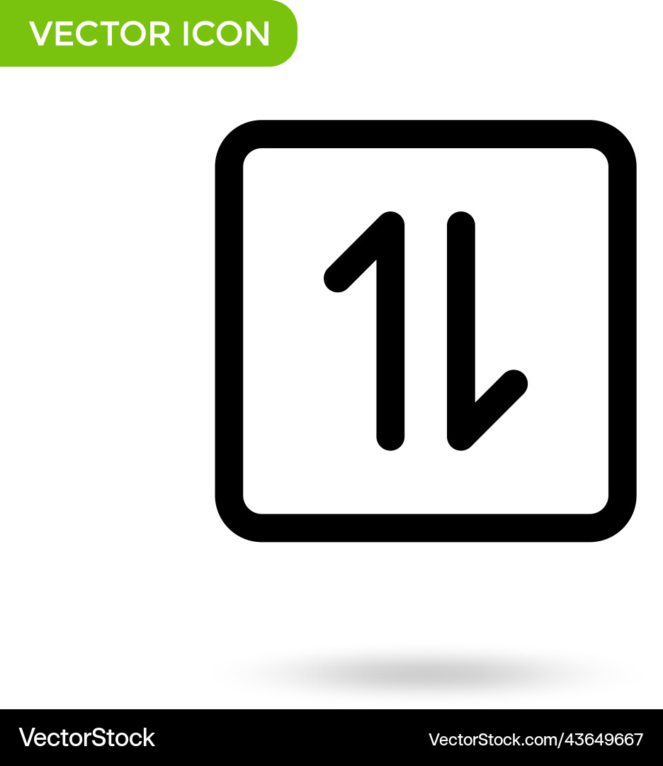 Arrow up down icon minimal and creative Royalty Free Vector