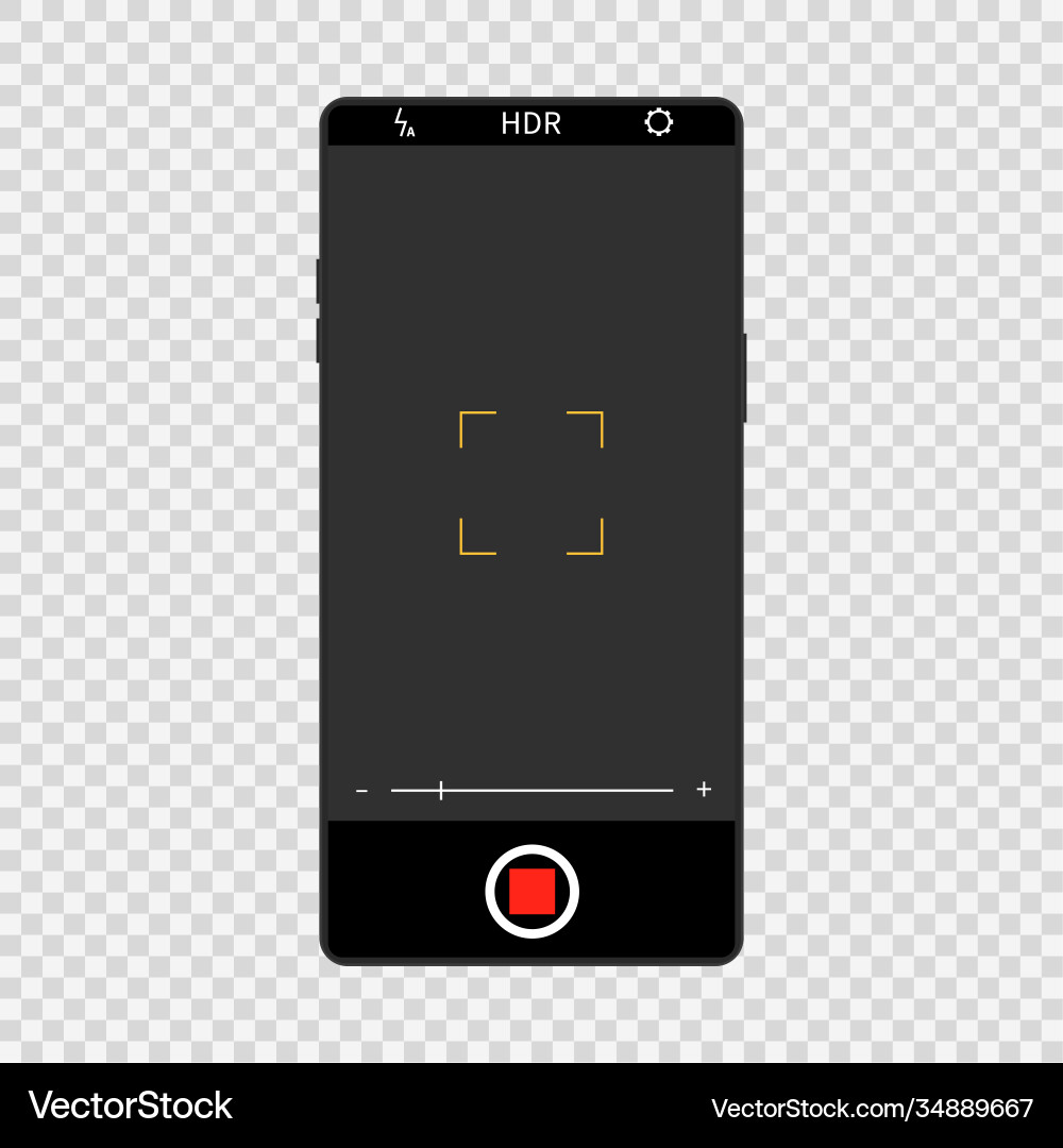 Camera screen interface on realistic smartphone Camera screen interface on realistic smartphone vector image