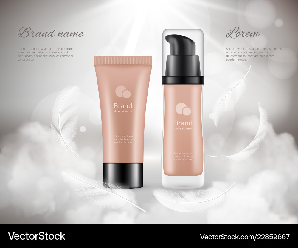 Cosmetics poster skin cream plastic bottles night Cosmetics poster skin cream plastic bottles night vector image