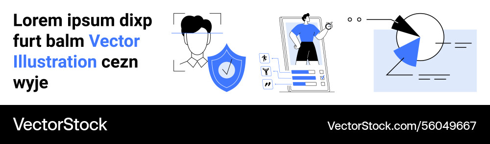 Digital profile verification with analytics Digital profile verification with analytics vector image