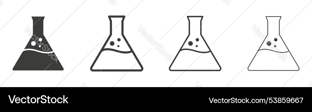 Flask icon set Flask icon set Vector Image