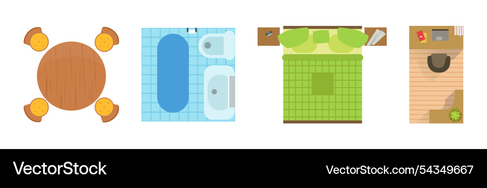 Furniture room object and interior item set Vector Image