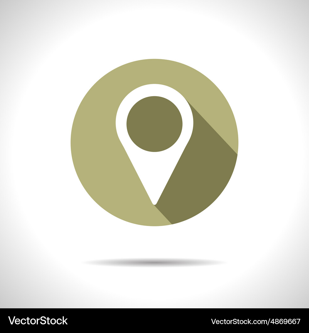 Navigation Icon - Green Flat Vector Image