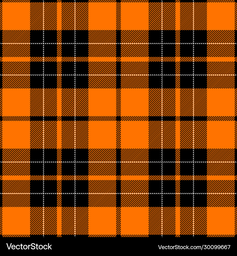 Orange and black tartan plaid scottish pattern Vector Image