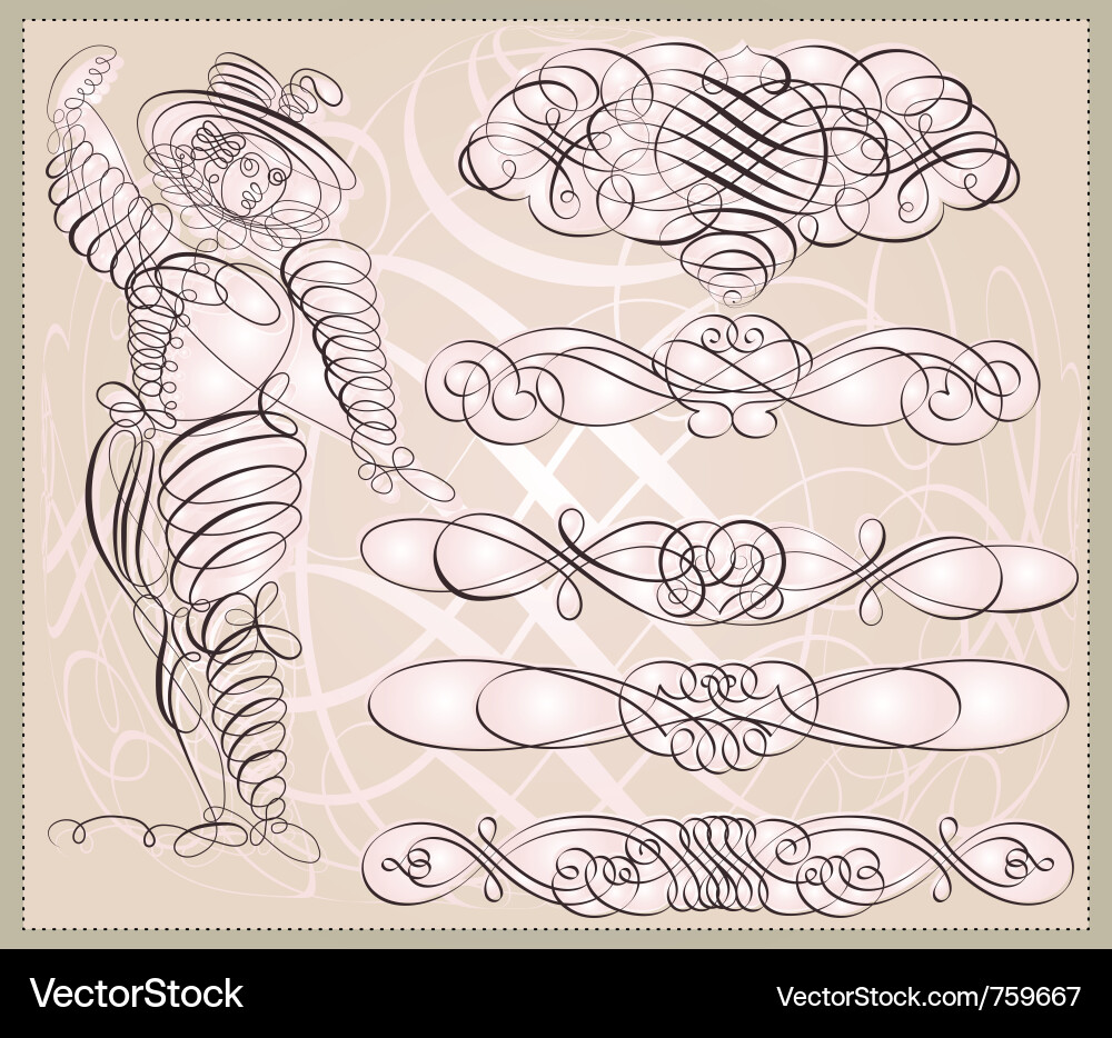 Ornate Floral Laces & Flourishes Vektorbild