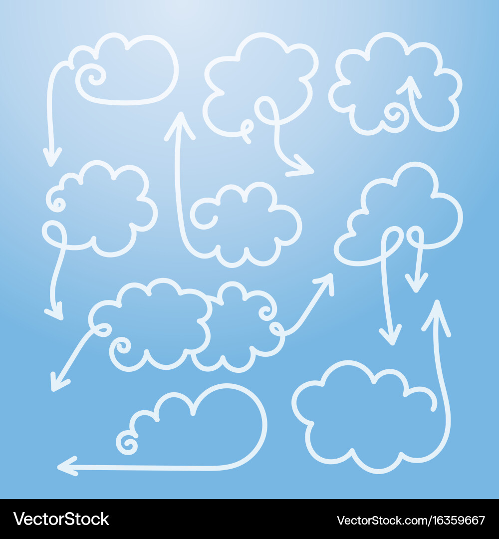 Set of speech bubbles with arrows Vector Image