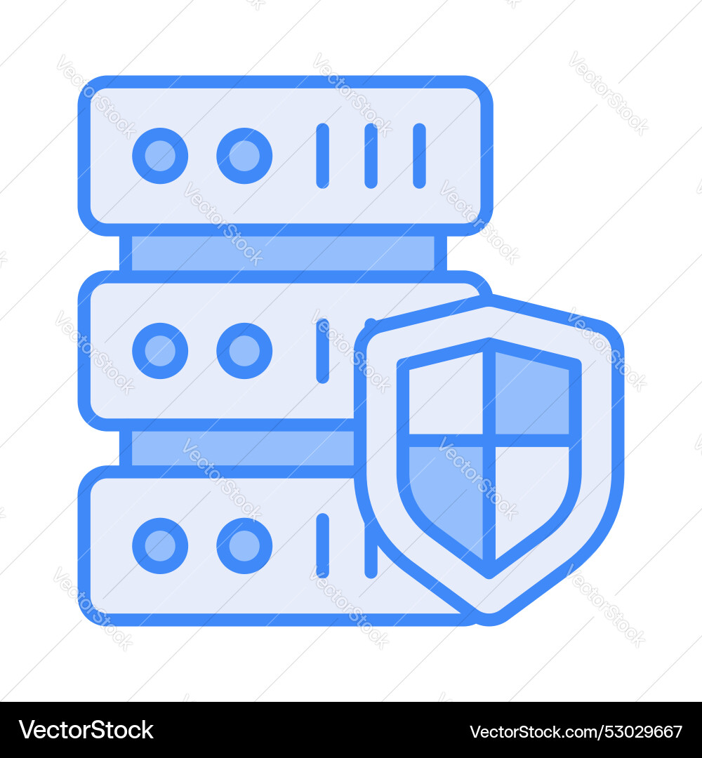 Shield with database icon personal data cyber vector image