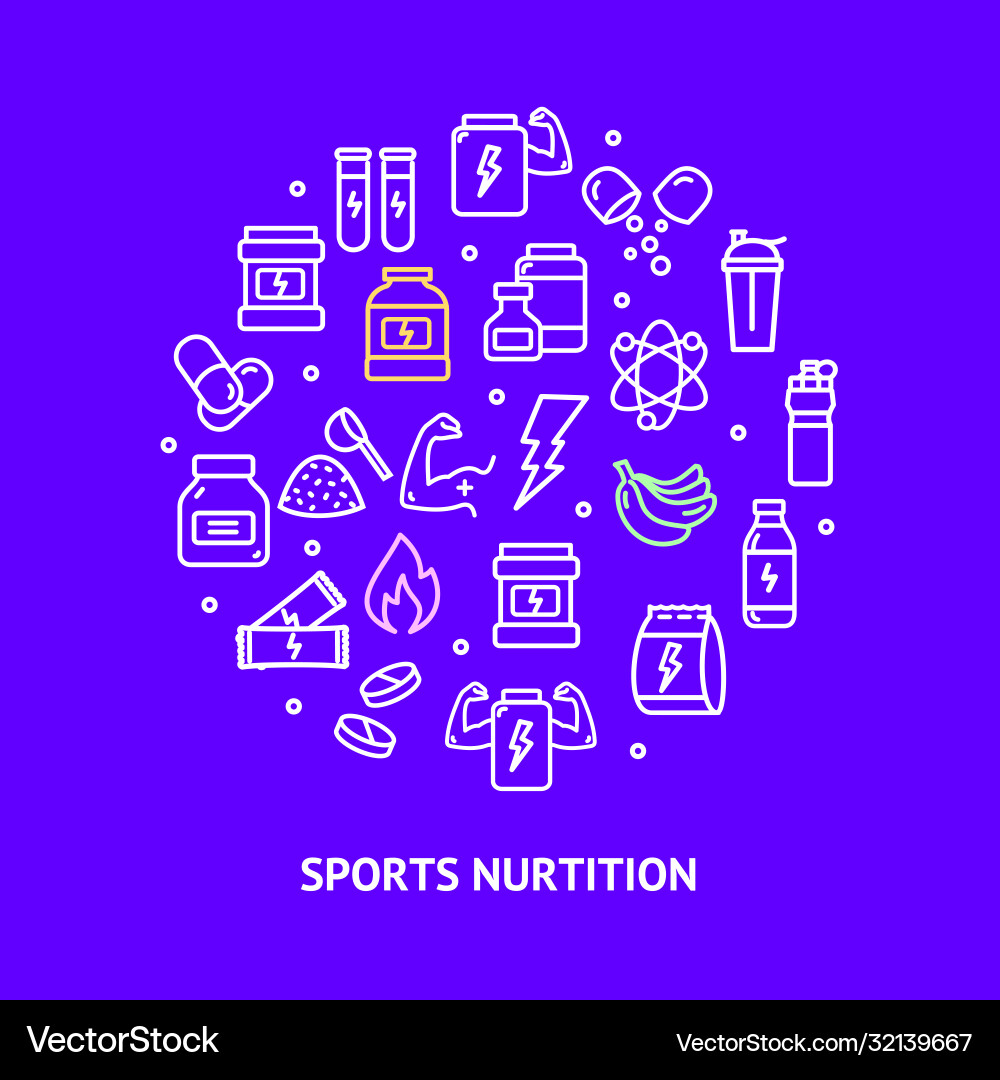 Sport Ernährung rund Design Template Kontur Sport Ernährung rund Design Template Kontur vektorbild