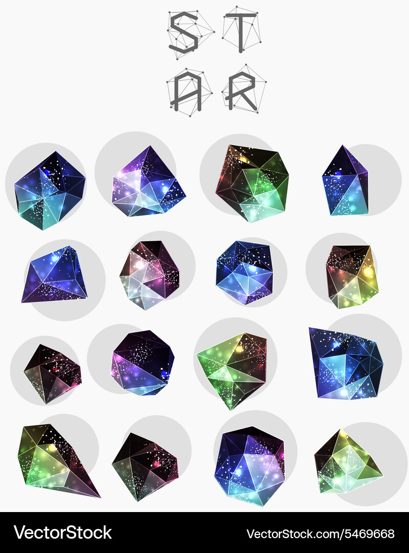 Abstract polygonal label design elements Vector Image
