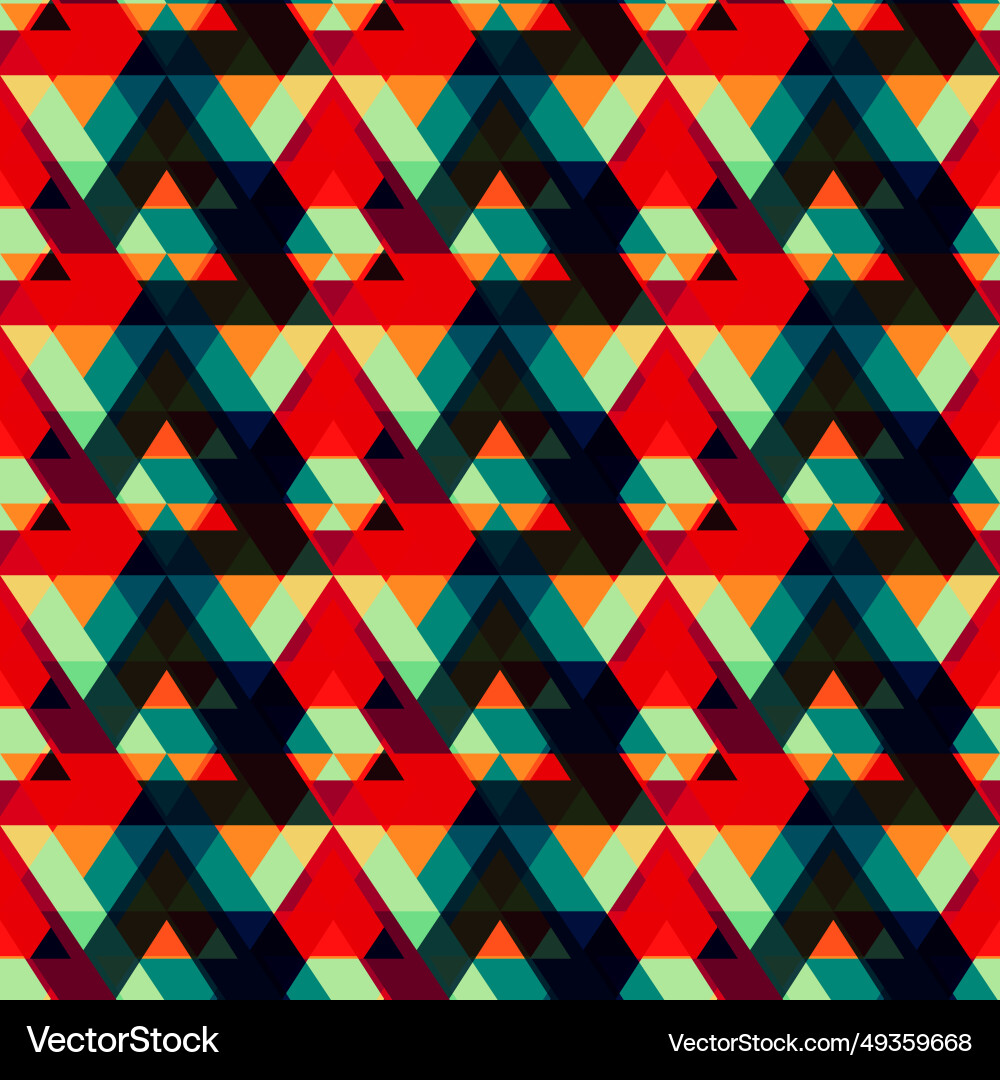 Ancient triangles mosaic seamless pattern Ancient triangles mosaic seamless pattern vector image