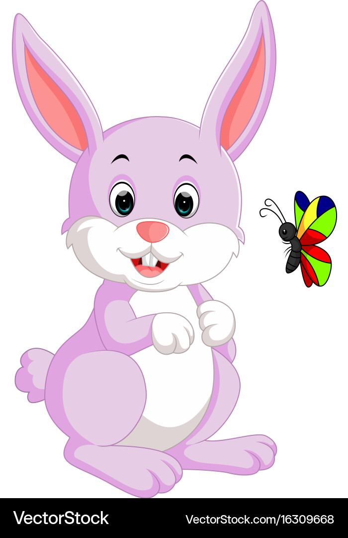 Cute Cartoon Rabbit Royalty Free Vector Image - VectorStock