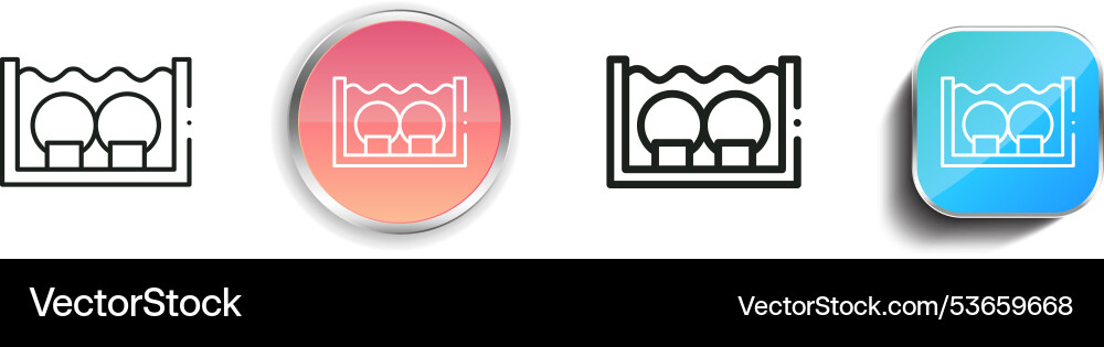 Diving ring icon thin linear regular and button Diving ring icon thin linear regular and button vector image