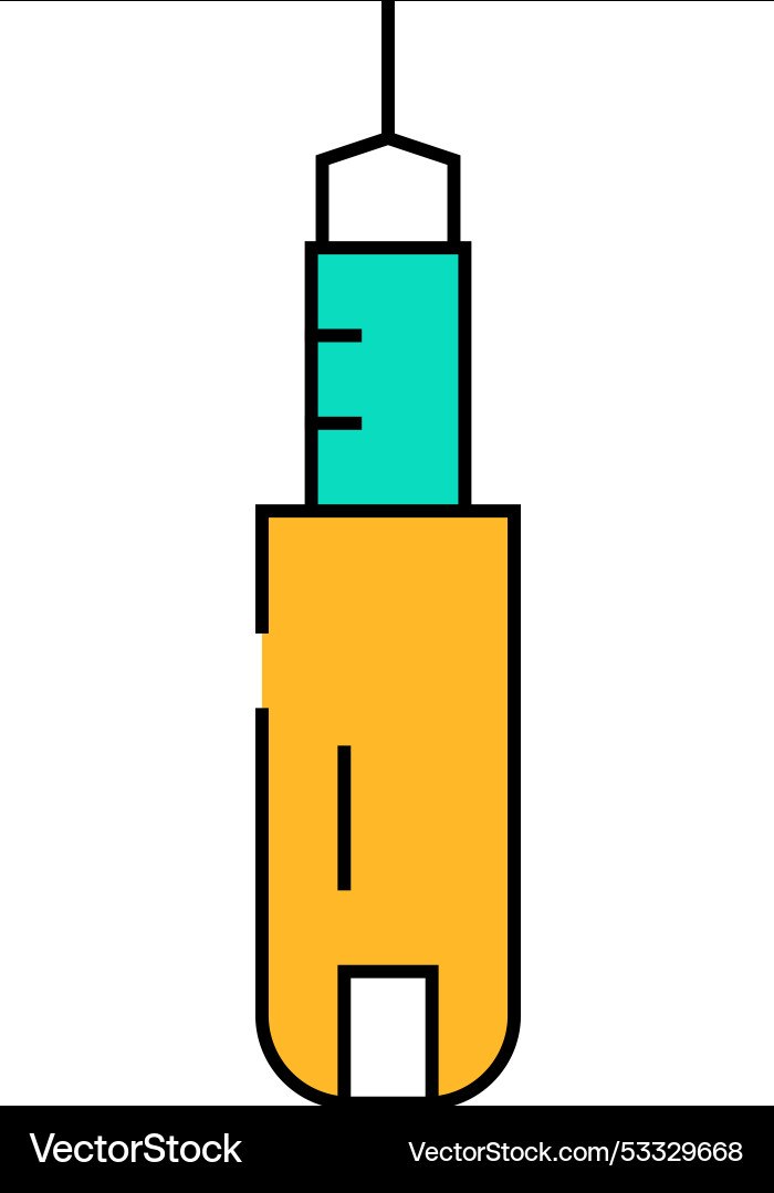 Injector insulin icon color Royalty Free Vector Image
