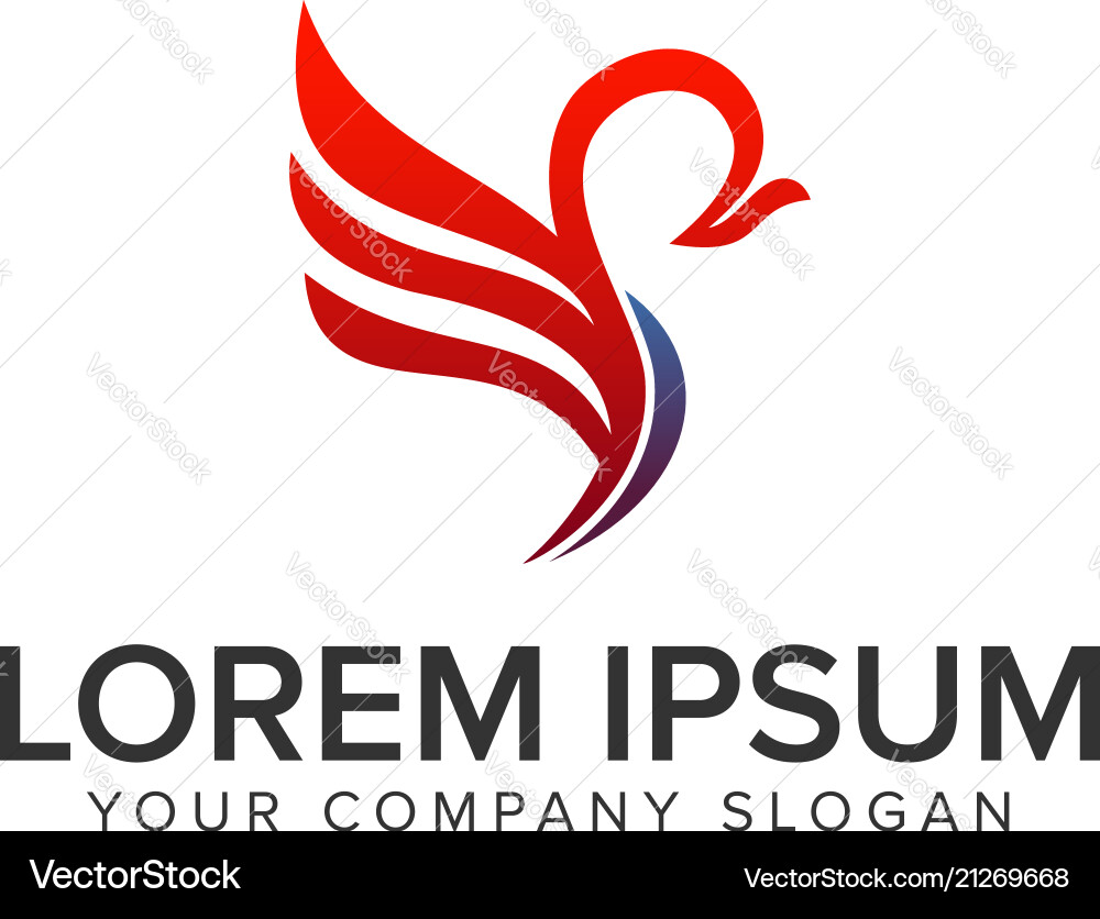 Phoenix Logo Template - Rising Flame Vector Image