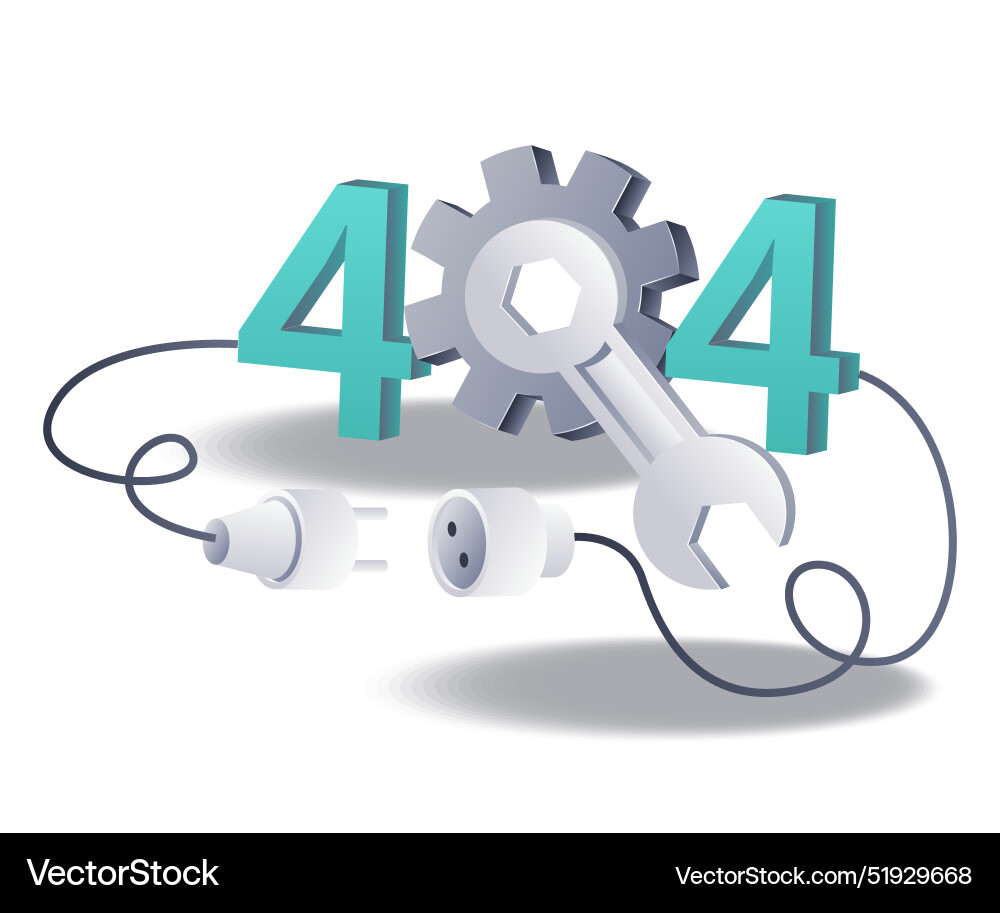 Repair process for error code 404 in internet Repair process for error code 404 in internet vector image