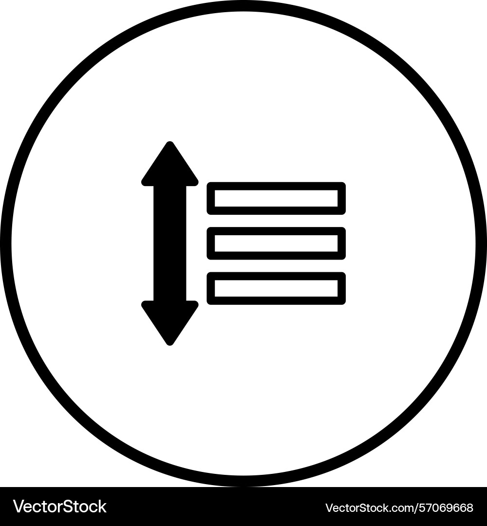 Sorting data icon concept ascending or descending Sorting data icon concept ascending or descending vector image