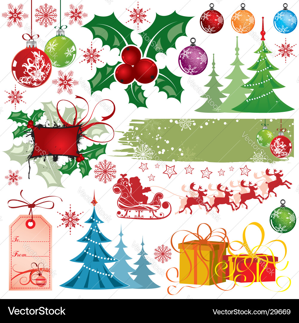 Christmas Holiday Elements Royalty Free Vector Image