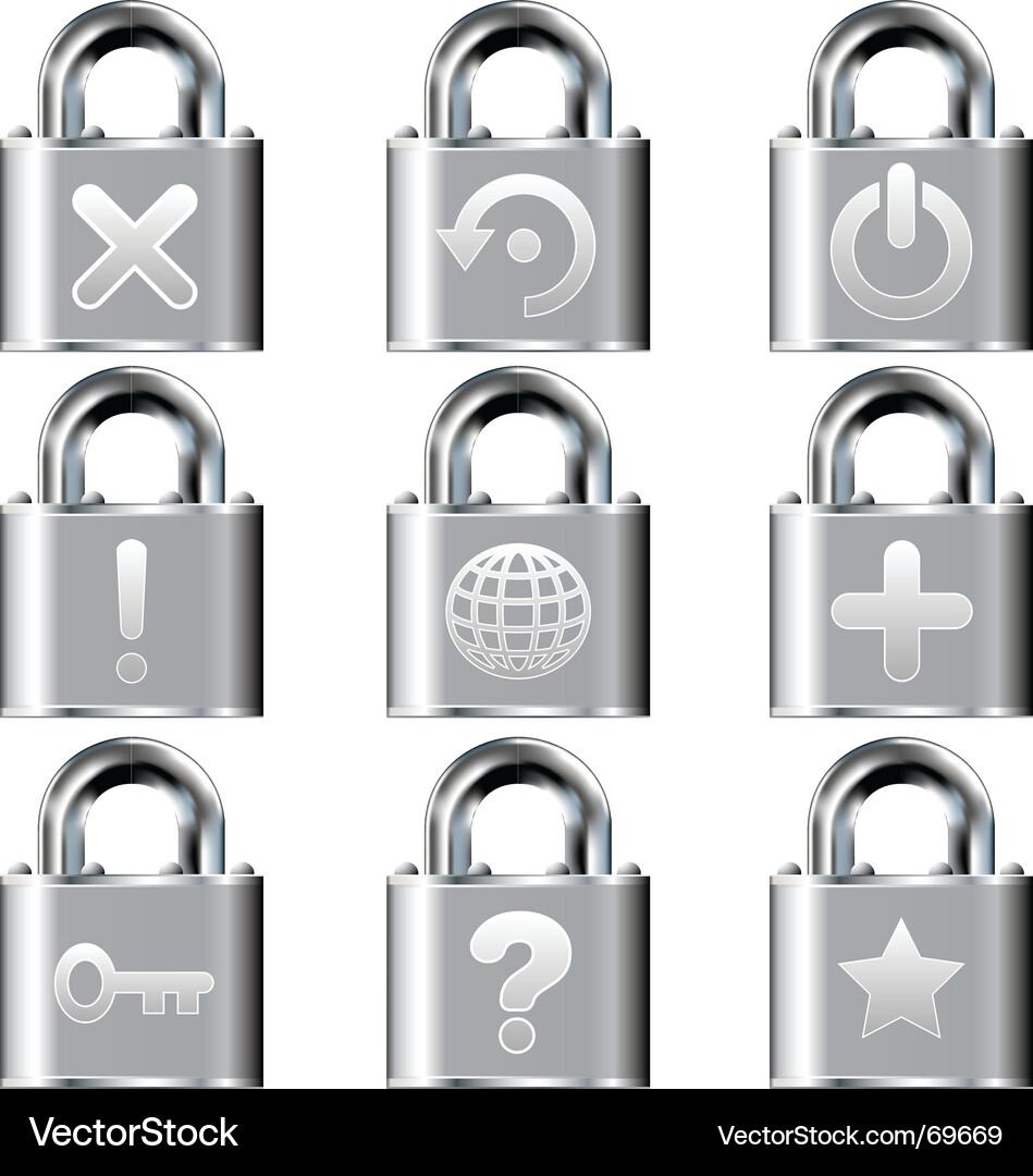 Computer desktop lock icons Vector Image