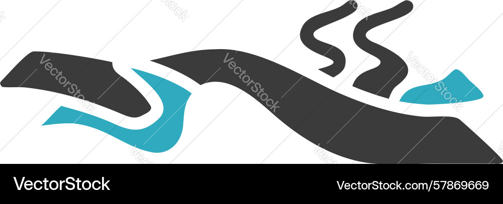 Dynamic wavy river abstract design generative ai vector image