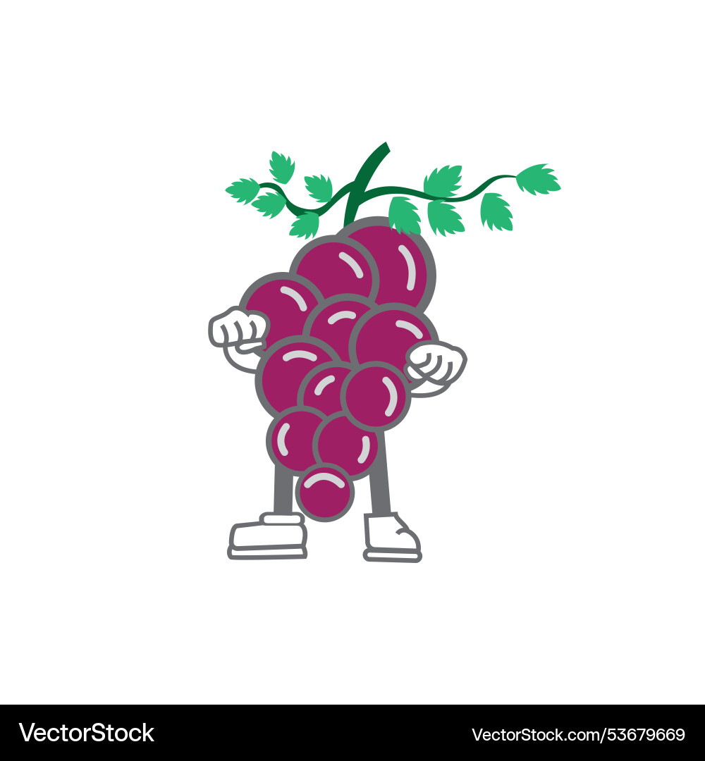 Grape icon character design color Grape icon character design color vector image