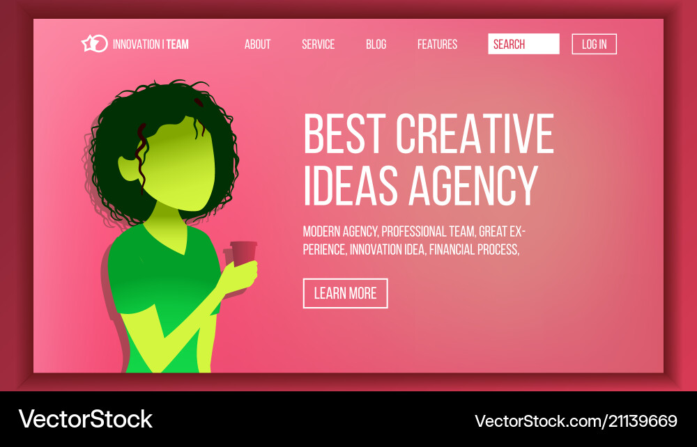 Landing web page design website business Landing web page design website business vector image