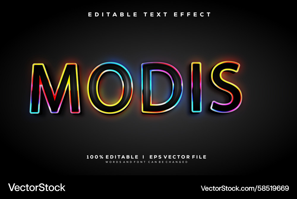Modern Modis Text Effect Vector Image