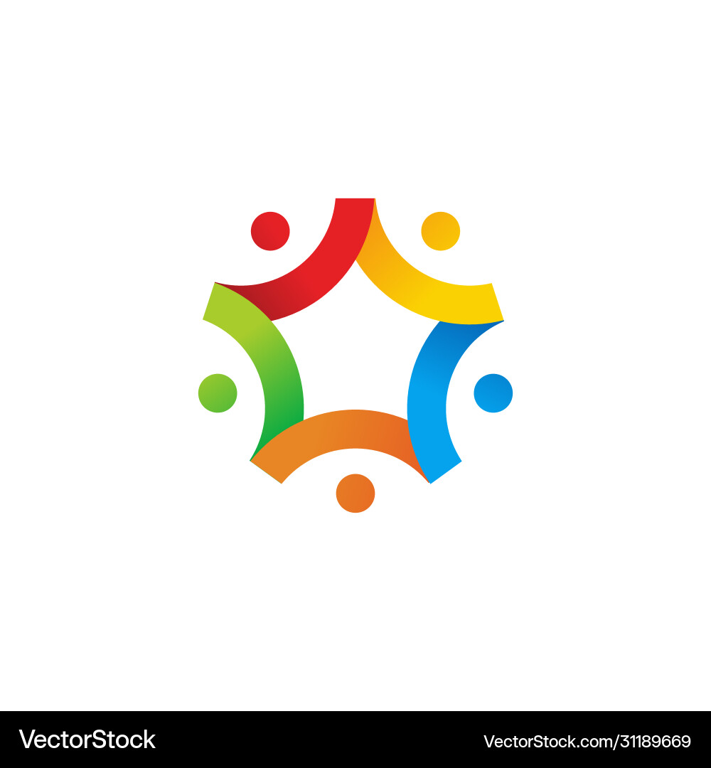 People star family team work together logo icon People star family team work together logo icon vector image