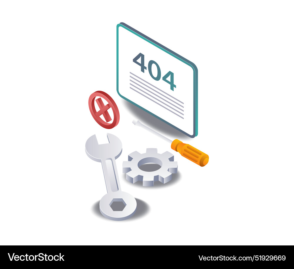 Repairing error 404 messages troubleshooting Repairing error 404 messages troubleshooting vector image