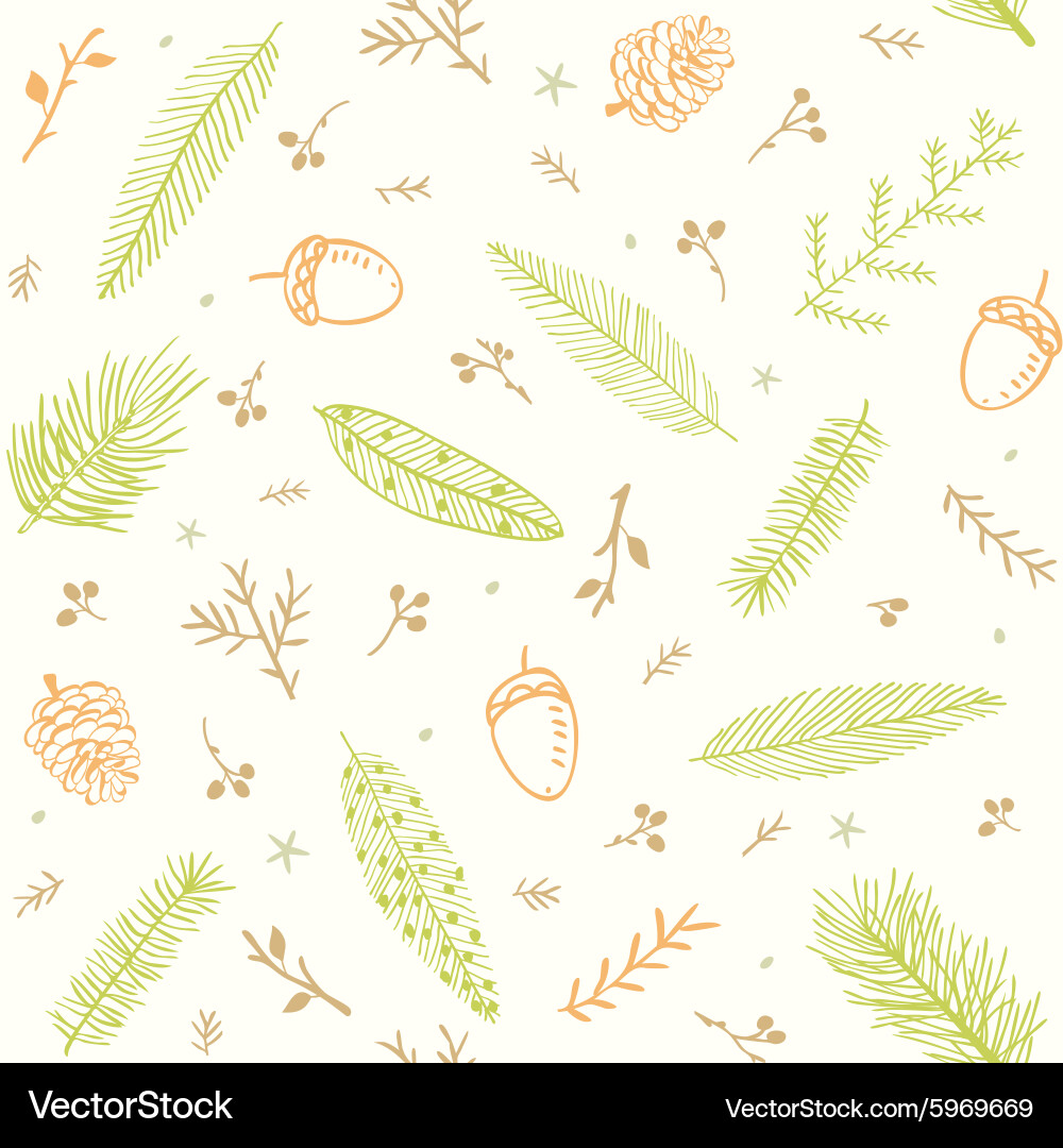 Seamless pattern branches vector image