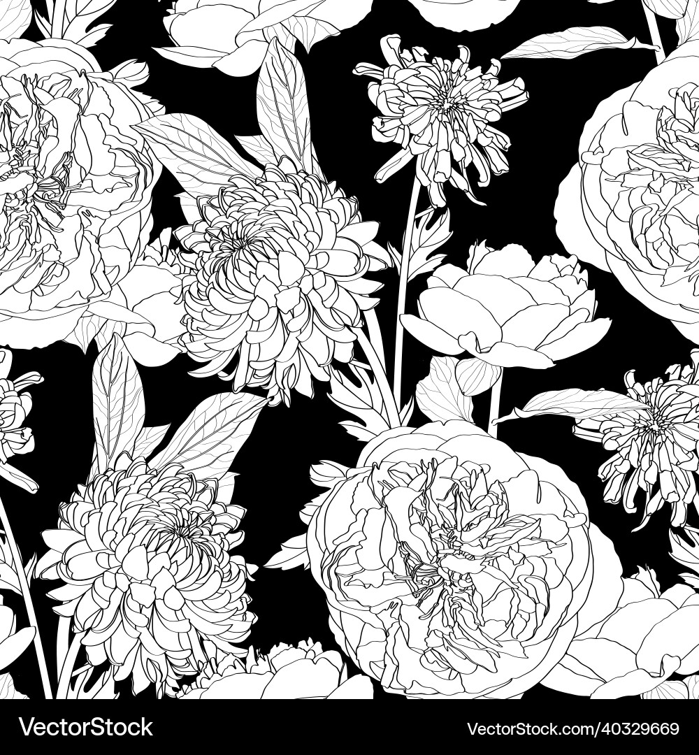 Seamless pattern with a chrysanthemum Seamless pattern with a chrysanthemum vector image