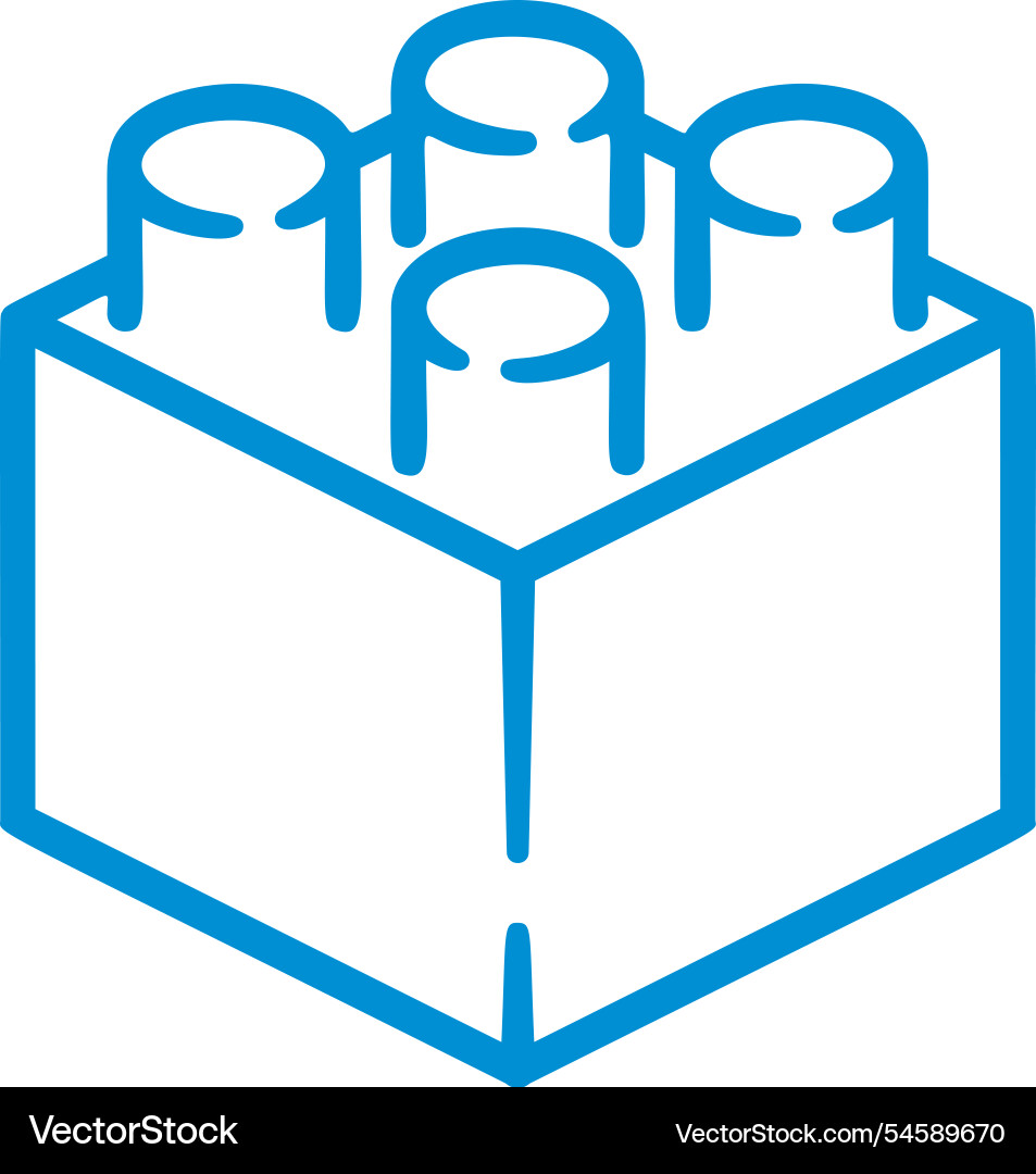 Building block element hand-drawn scribble vector image