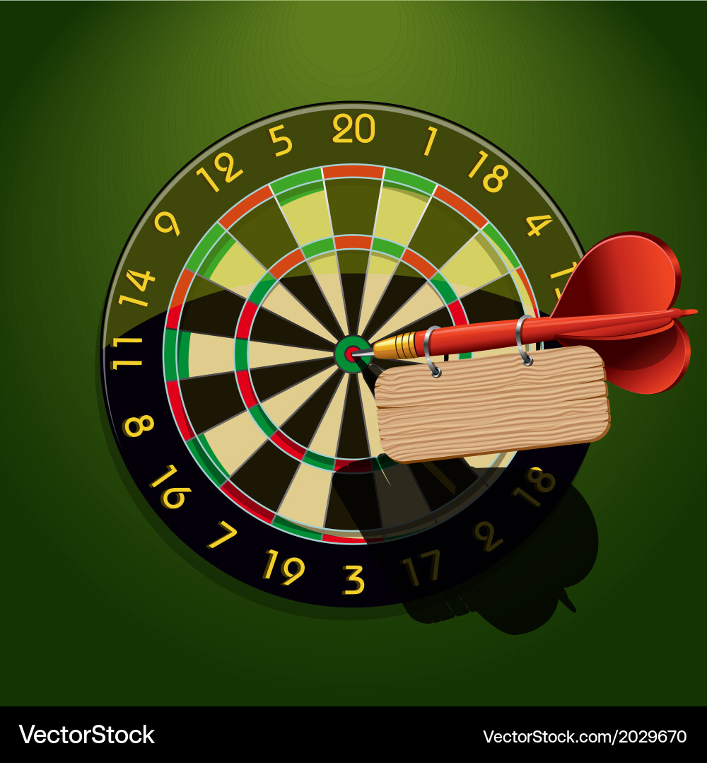 Dartboard with Dart and Empty Table Vector Image