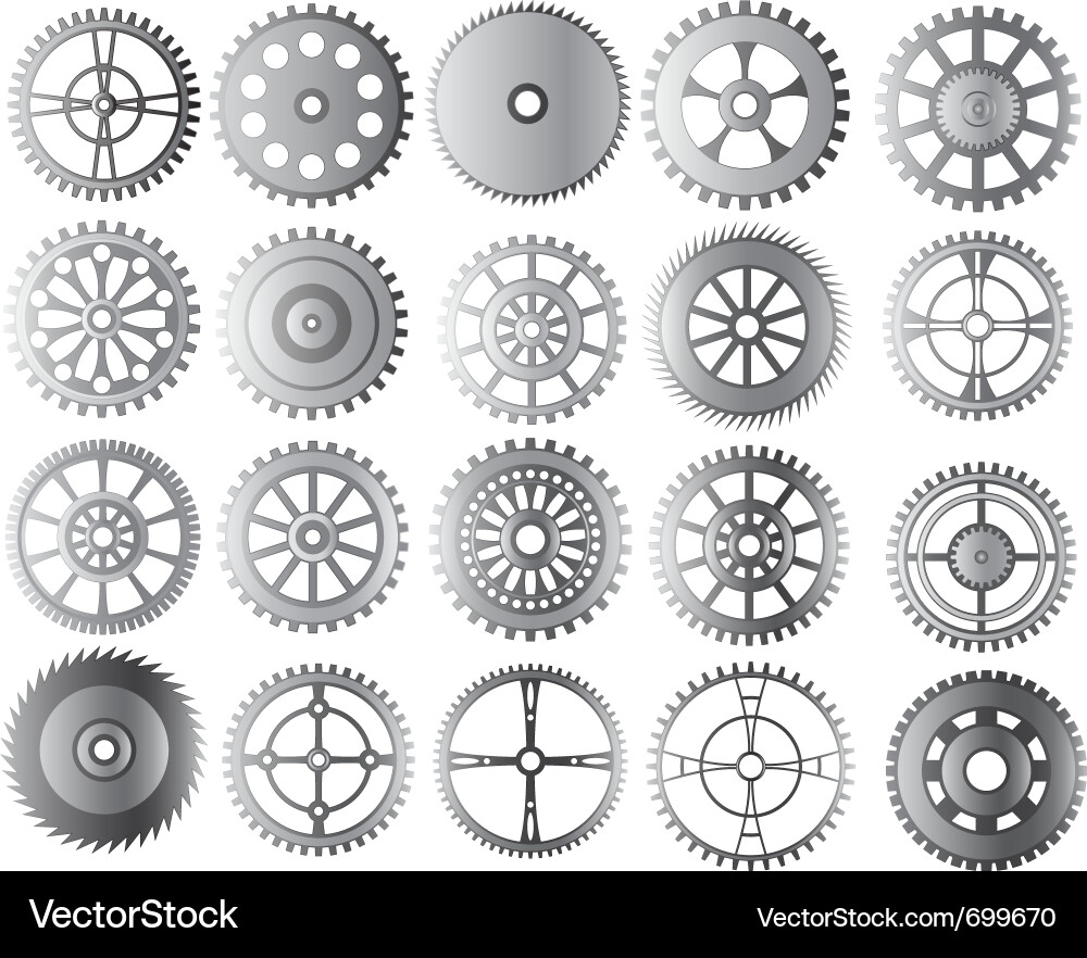 Gear Mechanism Collection Royalty Free Vector Image