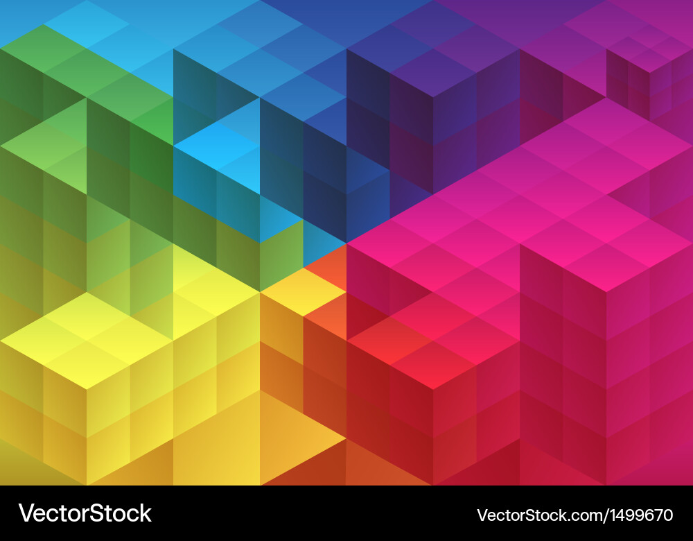 Geometric Color Cube Pattern vector image