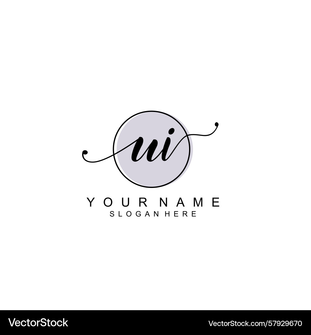 Handwriting logo concepts with initial ui Handwriting logo concepts with initial ui Vector Image
