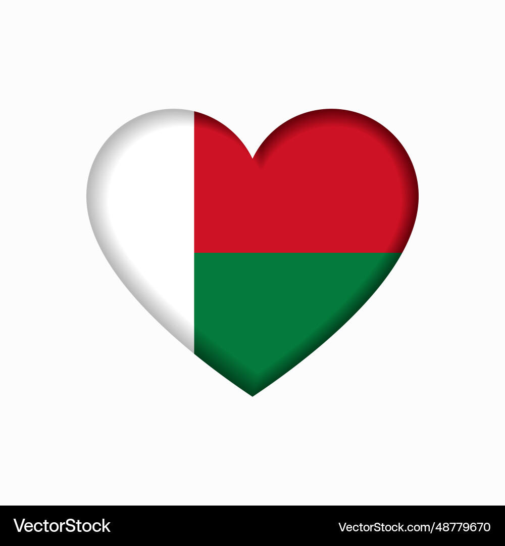 Madagascar flag heart-shaped sign Madagascar flag heart-shaped sign vector image