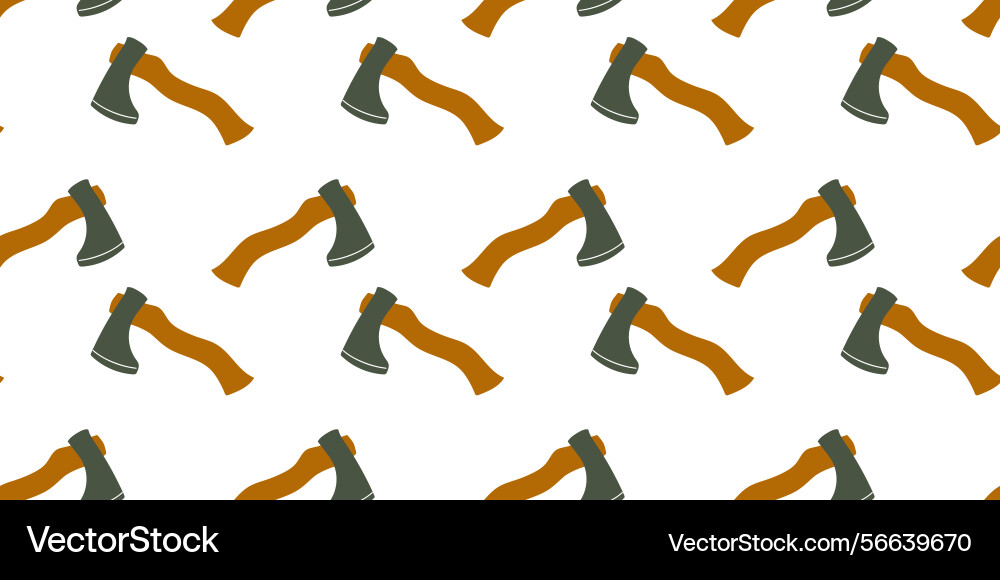 Pattern design featuring repeated motifs of axes vector image